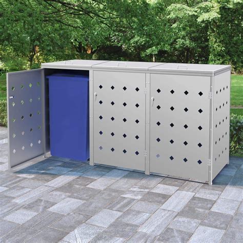 metal outdoor garbage can enclosure